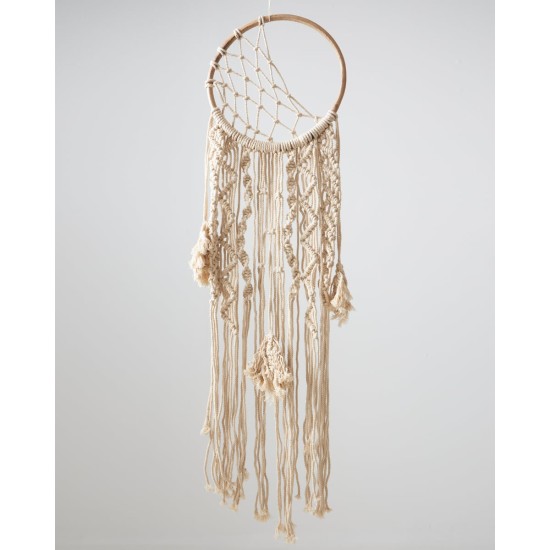 Boho Διακοσμητικό Τοίχου Macrame με Κρόσσια Levu 30x60cm Σοκολά Boho Διακοσμητικό Τοίχου Macrame με Κρόσσια Levu 30x60cm Σοκολά
