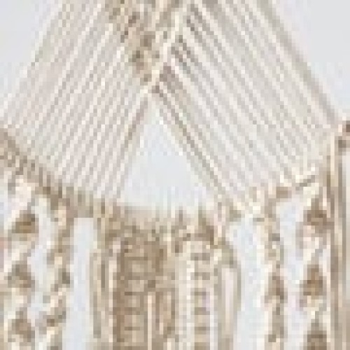 Boho Διακοσμητικό Τοίχου Macrame Ονειροπαγίδα με Κρόσσια Silas 30x60cm Natural