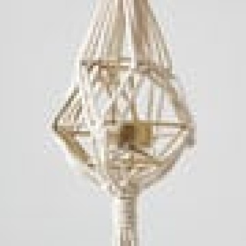 Boho Βαμβακερό Χειροποίητο Macrame Για Γλάστρα Elm 99cm Μπεζ