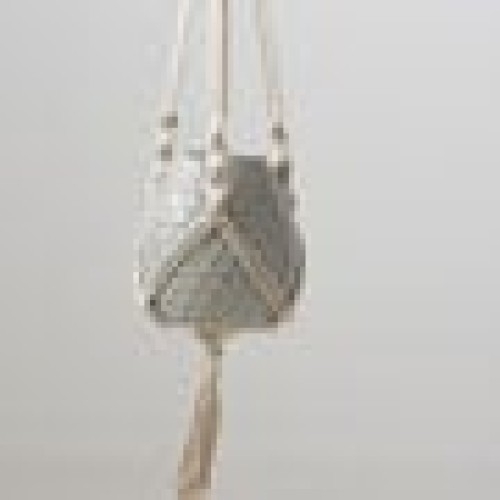 Boho Βαμβακερό Χειροποίητο Macrame Για Γλάστρα Enzo 99cm Μπεζ