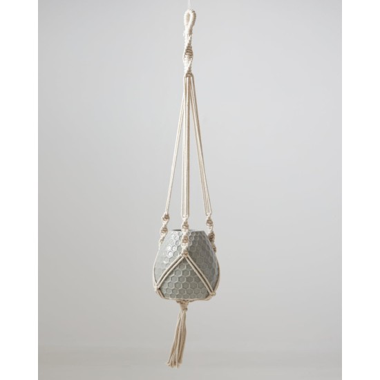 Boho Βαμβακερό Χειροποίητο Macrame Για Γλάστρα Enzo 99cm Μπεζ Boho Βαμβακερό Χειροποίητο Macrame Για Γλάστρα Enzo 99cm Μπεζ
