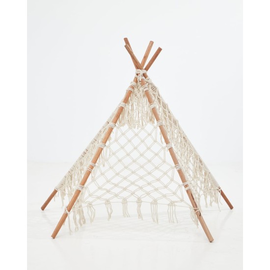 Boho Μακραμέ Διακοσμητική Τέντα Teepee Hale 122x122cm Natural
