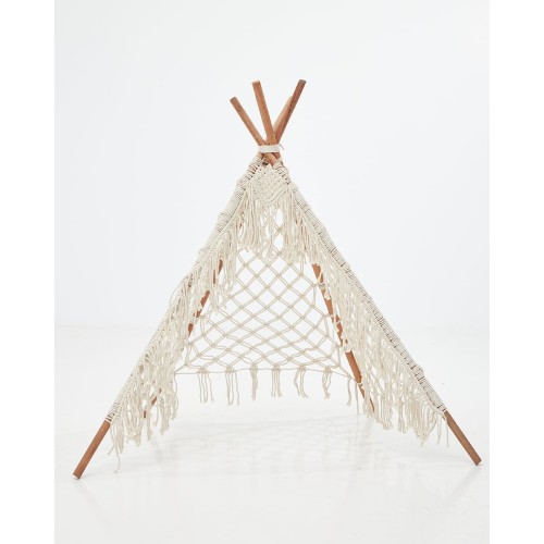 Boho Μακραμέ Διακοσμητική Τέντα Teepee Hale 122x122cm Natural