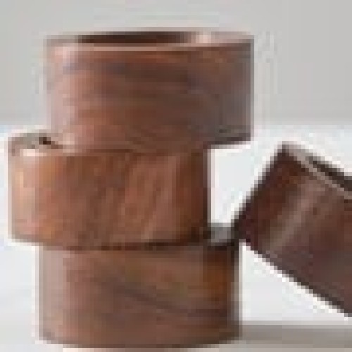 Ξύλινο Δαχτυλίδι Πετσέτας Φαγητού Καφέ Σκούρο Ember One Size (5x5cm) Καφέ Σκούρο