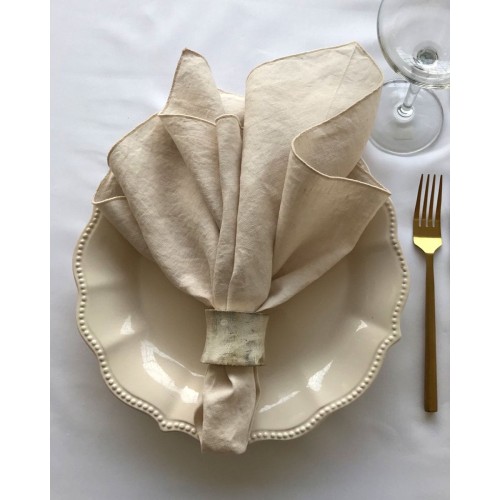 Ξύλινο Δαχτυλίδι Πετσέτας Φαγητού Μπεζ Ember 5x5cm One Size (5x5cm) Μπεζ