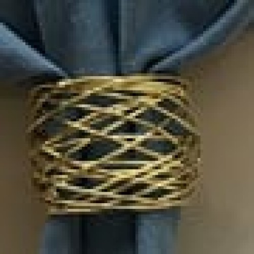 Δαχτυλίδι Πετσέτας Φαγητού Διάτρητο Σχέδιο Ορείχαλκος Ember 5x5cm One Size (5x5cm) Χρυσό