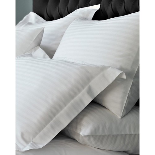 Βαμβακοσατέν Απλή Μαξιλαροθήκη Ύπνου Ρίγα 1cm Sevenstars 52x72cm 52x72cm Άσπρο