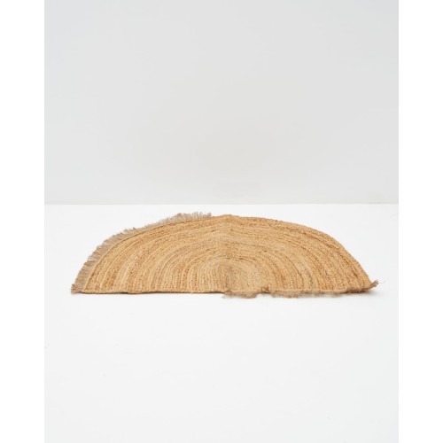 Ψάθα Πλεκτό Οικολογικό Boho Χαλί Γιούτας Σχήμα -D- Κρόσσι Μισό-Μισό Cosima 65x135cm Μπεζ