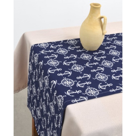 Τραβέρσα με Πυξίδες και Άγκυρες Angira 45x180cm Τραβέρσα (45x180cm) Μπλε Σκούρο Τραβέρσα με Πυξίδες και Άγκυρες Angira 45x180cm Τραβέρσα (45x180cm) Μπλε Σκούρο