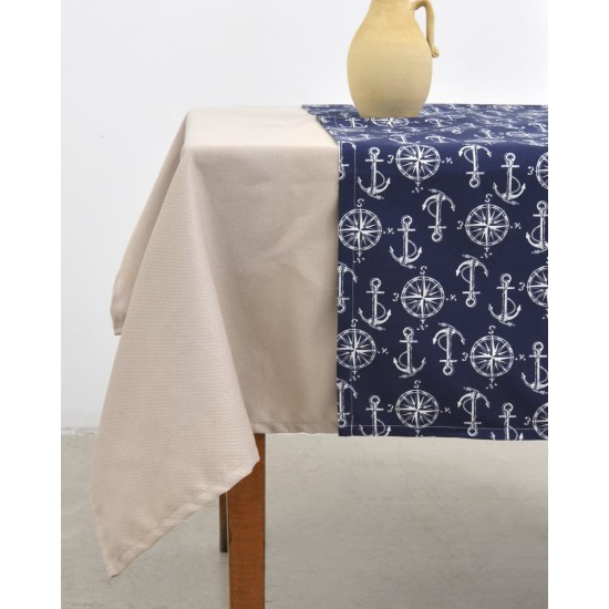 Τραβέρσα με Πυξίδες και Άγκυρες Angira 45x180cm Τραβέρσα (45x180cm) Μπλε Σκούρο Τραβέρσα με Πυξίδες και Άγκυρες Angira 45x180cm Τραβέρσα (45x180cm) Μπλε Σκούρο