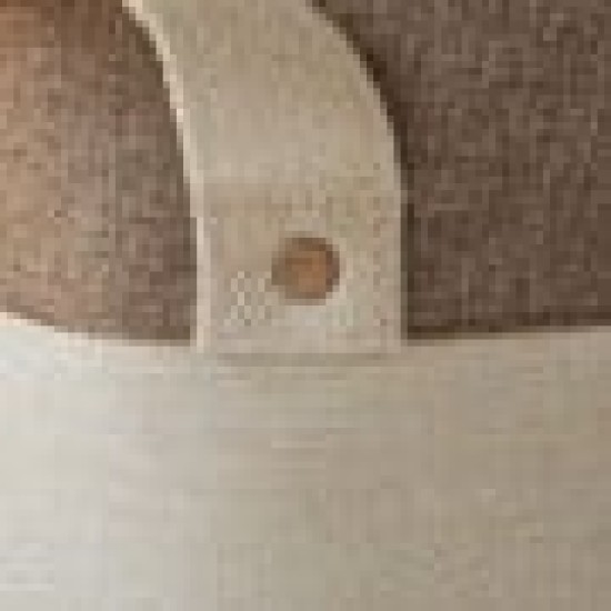 Boho Οικολογικό Μπεζ Καλάθι με Καφέ Φάσα Mabel 3 Μεγέθη Μεσαίο Μπεζ