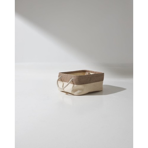 Boho Οικολογικό Μπεζ Καλάθι με Καφέ Φάσα Sasha 3 Μεγέθη Μεγάλο Μπεζ