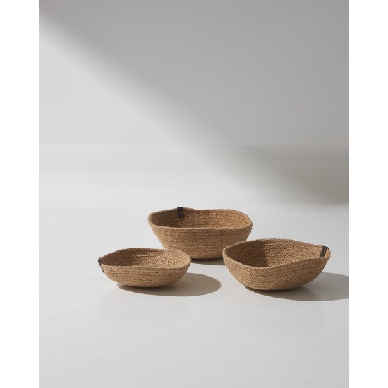 Στρογγυλός Διακοσμητικός Δίσκος από Γιούτα Ella 3 Μεγέθη Μικρό Natural