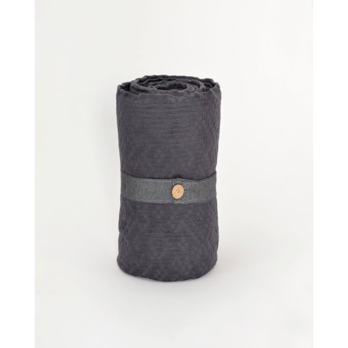 3D Βαμβακερή Πετροπλυμένη Ζακάρ Βρεφική Κουβέρτα με Σχέδιο Aztec Tourmali σε 2 Αποχρώσεις Λίκνου | 87x134cm Ανθρακί