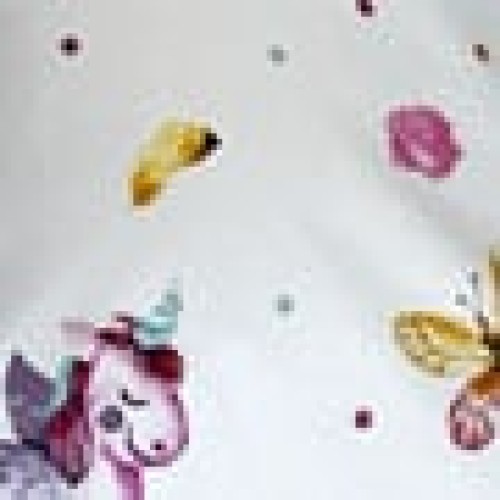 Βαμβακερή Παιδική Εμπριμέ Μαξιλαροθήκη Unicorns & Butterflies 50x70cm 50x70cm