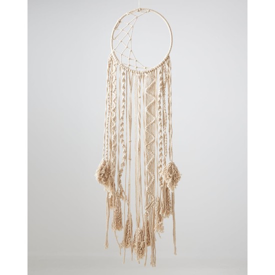 Boho Διακοσμητικό Τοίχου Macrame Ονειροπαγίδα με Κρόσσια Hazel 30x60cm Natural Boho Διακοσμητικό Τοίχου Macrame Ονειροπαγίδα με Κρόσσια Hazel 30x60cm Natural
