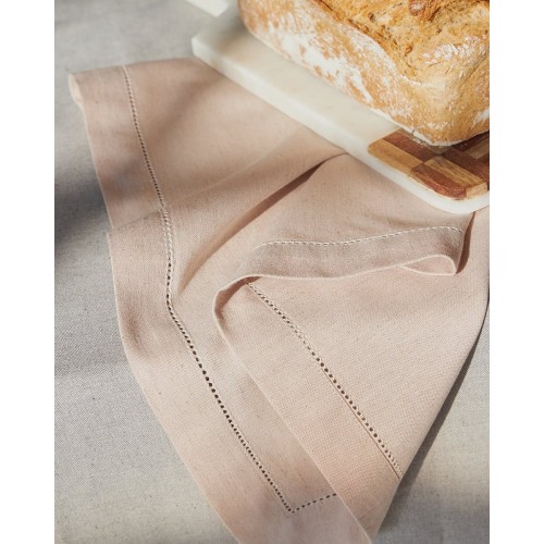 Μονόχρωμη Cottonlinen Πετσέτα Φαγητού με Αζούρ Faro 53x53 53x53cm Πούδρα