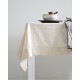 Μονόχρωμο Τραπεζομάντηλο με Αζούρ & Γαλλική Γωνία Amadora 12 ατόμων (150x300cm) Μπεζ