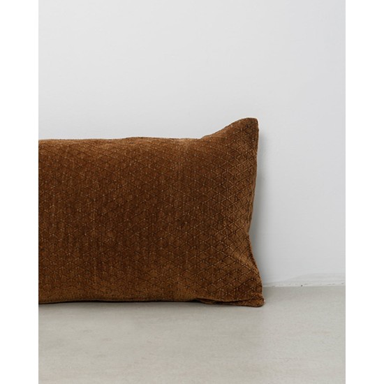 Διακοσμητική μαξιλαροθήκη Ellys με κυψελωτό σχέδιο 35x45cm Σοκολά