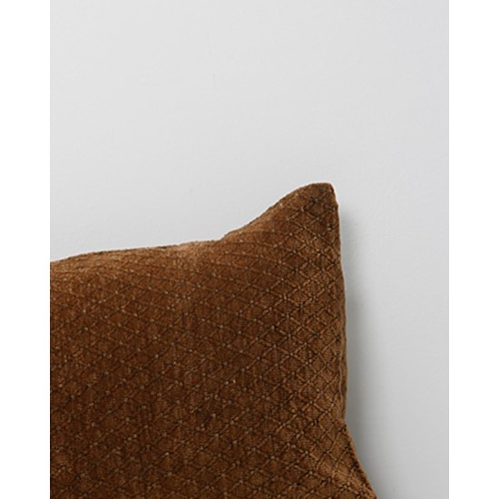 Διακοσμητική μαξιλαροθήκη Ellys με κυψελωτό σχέδιο 35x45cm Σοκολά