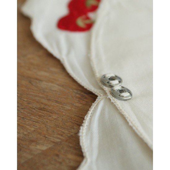 Βαμβακερό Κάλυμμα Ψωμιέρας με Σχέδιο Φρούτα & Λουλούδια One Size Εκρού