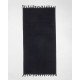 Μαύρη Βαμβακερή Πετσέτα Θαλάσσης με Κρόσσια Lato 90x180cm Λουτρού | 90x180cm Μαύρο