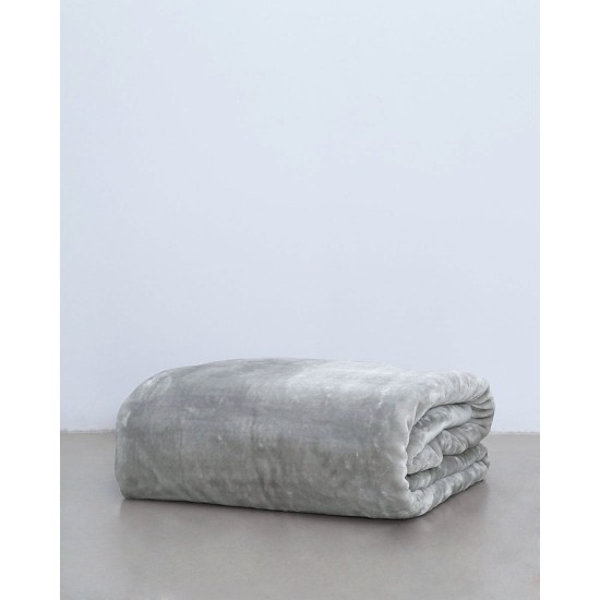 Βελουτέ Μονόχρωμη Κουβέρτα Voras σε 7 Αποχρώσεις Μονή (160x220cm) Γκρι απαλό