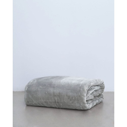 Βελουτέ Μονόχρωμη Κουβέρτα Voras σε 7 Αποχρώσεις Super Υπέρδιπλη (240x260cm) Γκρι απαλό