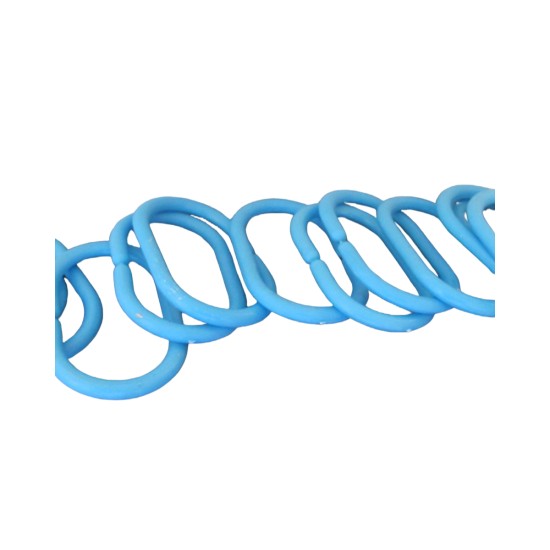 Σετ 12 Τεμαχίων Μπλε Πλαστικοί Κρίκοι Κουρτίνας Μπάνιου Shower Μπλε