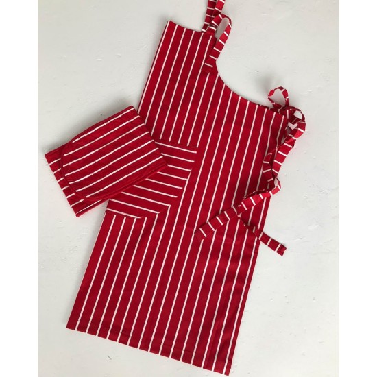 Ριγέ Ολόσωμη Ποδιά Μπούστου Stripes 60x90cm Μπούστο Κόκκινο Ριγέ Ολόσωμη Ποδιά Μπούστου Stripes 60x90cm Μπούστο Κόκκινο