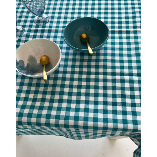 Τραπεζομάντηλο Λονέτα Rina 4 ατόμων (135x135cm) Τιρκουάζ