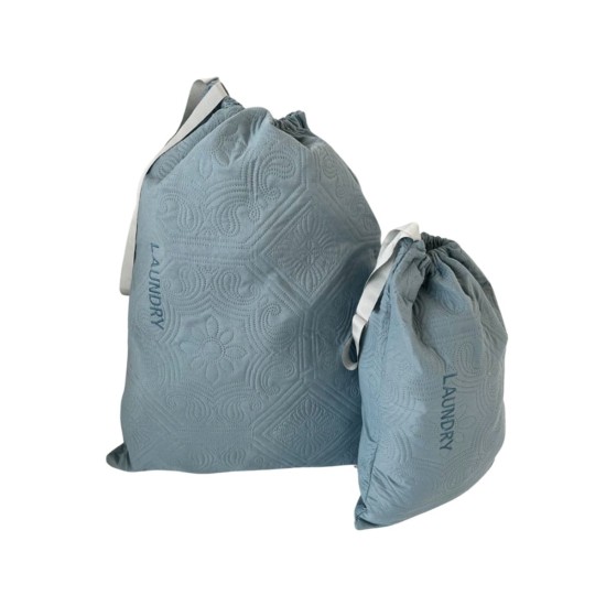 Microsilk Σάκος Απλύτων με Κέντημα Laundry Bag Nomas 30x50cm Άκουα Microsilk Σάκος Απλύτων με Κέντημα Laundry Bag Nomas 30x50cm Άκουα