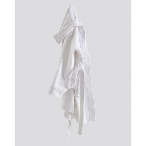 Παιδικό Βαμβακερό Πετσετέ Μονόχρωμο Μπουρνούζι με Πλισέ Γιακά & Κουκούλα Rease 6-8 ετών