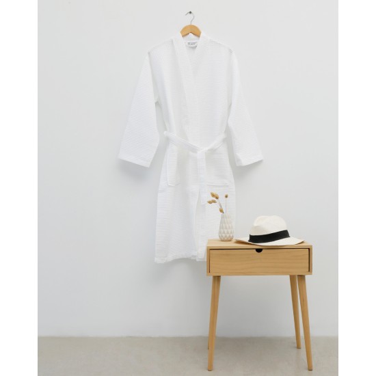 3D Πικέ Cotton Waffle Unisex Μπουρνούζι Fitz 280gsm X Large Άσπρο 3D Πικέ Cotton Waffle Unisex Μπουρνούζι Fitz 280gsm X Large Άσπρο