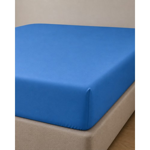Microsilk Μονόχρωμο Σεντόνι με Λάστιχο Oscar 6 Αποχρώσεις Διπλή (140x200 40cm) Μπλε