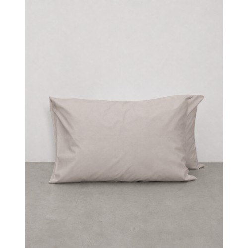 Microsilk Μονόχρωμο Ζεύγος Μαξιλαροθήκες Oscar 50x70cm 50x70cm Γκρι - Μπεζ