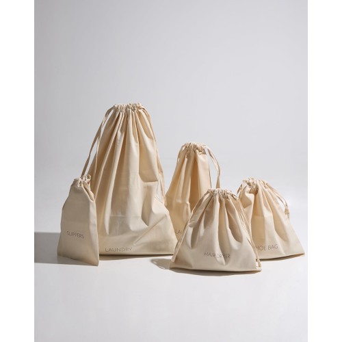 Πουγκί Αποθήκευσης για Άπλυτα με Γκρεζ Εκτύπωση Laundry Dutch 50x70cm Εκρού