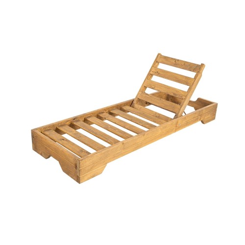 Ξύλινη Ξαπλώστρα με Μαξιλάρι Chizu 70x200x22cm