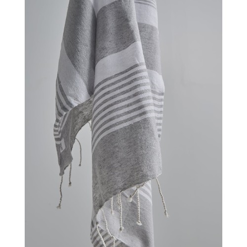 Παρεό με Λευκές Ρίγες & Κρόσσι Amaya 90x170cm Παρεό | 90x170cm