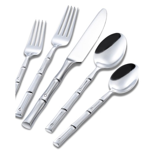 Ανοξείδωτο Μαχαίρι Φαγητού Λαβή Σχέδιο Bamboo Cami Ασημί