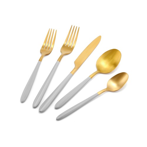 Ανοξείδωτο Κουτάλι Γλυκού Ματ Υφή Demy Γκρι