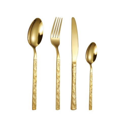 Χρυσό Ανοξείδωτο Μαχαίρι Φαγητού Σφυρήλατη Λαβή Yvon Χρυσό