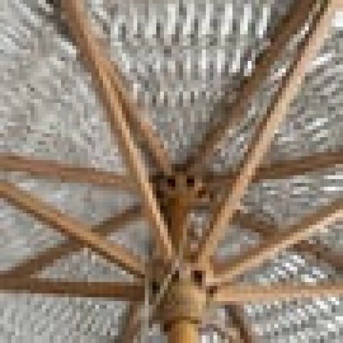 Boho Πλεκτή Χειροποίητη Ξύλινη Ομπρέλα Παραλίας Paralia Φ250cm Natural