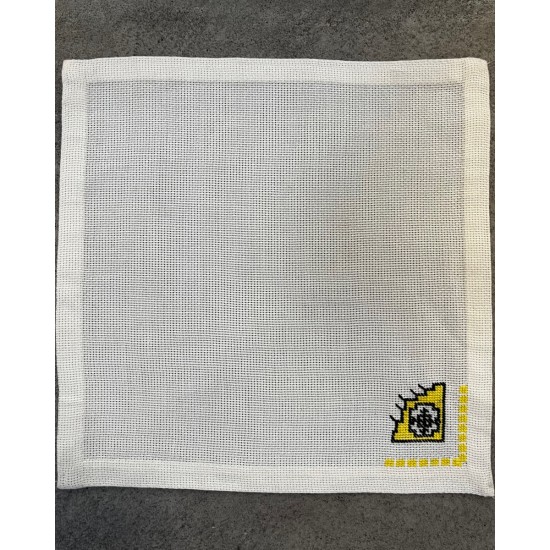 Διακοσμητικό Πετσετάκι Εταμίν Γλυκού με Κέντημα Goblen 23x23cm Εκρού