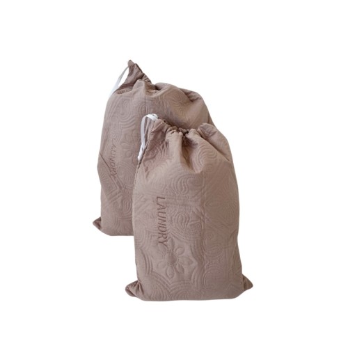 Microsilk Σάκος Απλύτων με Κέντημα Laundry Bag Nomas 30x50cm Σομόν