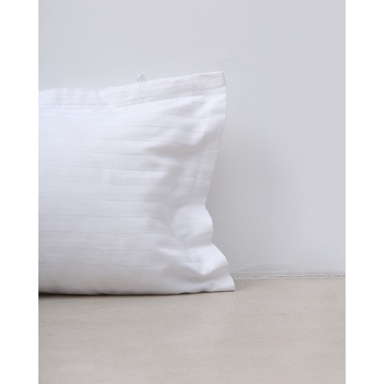 Oxford μαξιλαροθήκη Redon με σατινόριγο σχέδιο 50x70 5cm Άσπρο Oxford μαξιλαροθήκη Redon με σατινόριγο σχέδιο 50x70 5cm Άσπρο
