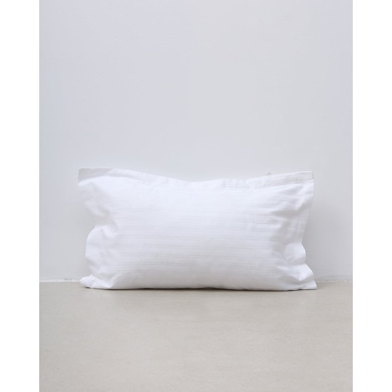 Oxford μαξιλαροθήκη Redon με σατινόριγο σχέδιο 50x70 5cm Άσπρο Oxford μαξιλαροθήκη Redon με σατινόριγο σχέδιο 50x70 5cm Άσπρο