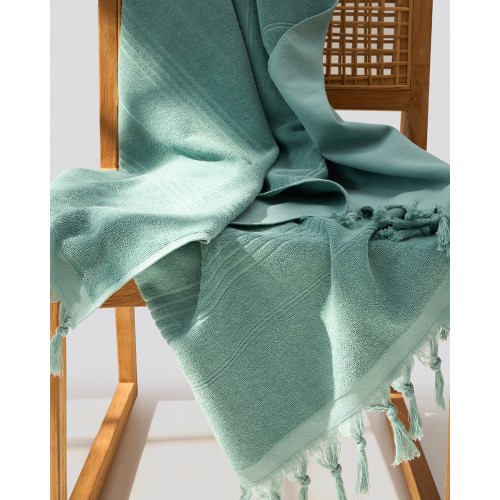 Βαμβακερή Πετσέτα Διπλής Όψης με Κρόσσια Klima σε 8 Αποχρώσεις 90x170cm Θαλάσσης | 90x170cm Πράσινο Σκούρο