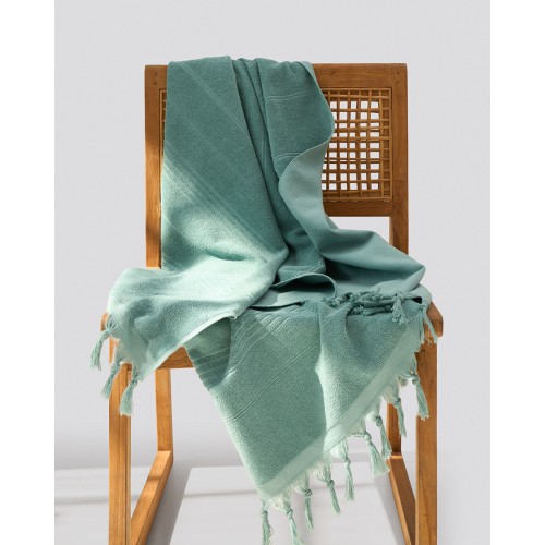 Βαμβακερή Πετσέτα Διπλής Όψης με Κρόσσια Klima σε 8 Αποχρώσεις 90x170cm Θαλάσσης | 90x170cm Πράσινο Σκούρο