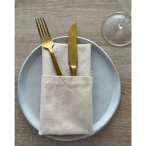 Natural Organic Πετσέτα Φαγητού Catering Γαλλική Γωνία Elsa Panama 48x48cm 48x48cm Natural